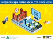 Cursuri de educație financiară și sprijin financiar pentru echipamente oferite liceelor prin programul „Susțin educația financiară în comunitatea mea”, derulat de JA România și Raiffeisen Bank