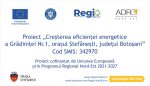 COMUNICAT DE PRESĂ Demararea proiectului Creșterea eficienței energetice a Grădiniței Nr. 1, orașul Ștefănești, județul Botoșani, Cod SMIS: 342970