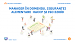 Manager în Domeniul Siguranței Alimentare HACCP și ISO 22000 - Curs online