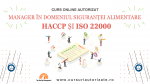 Curs online Manager în domeniul siguranței alimentare HACCP și ISO 22000