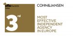 Cohn & Jansen, locul 3 în Europa în clasamentul Effie Index al agențiilor independente